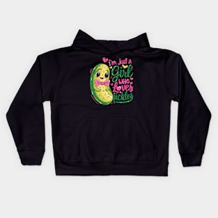 I'm Just a Girl Who Loves Pickles Cute Funny Pickle Lover Kids Hoodie